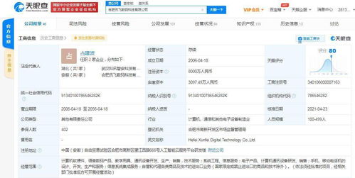 訊飛數碼關聯公司注冊資本大幅提升至8000萬，加速計算機軟件開發業務布局